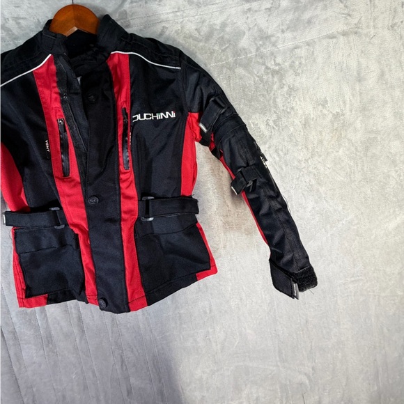 Duchinni Motorcycle Jacket Women’s Small Black Red CE Approved Class AA - Picture 3 of 16